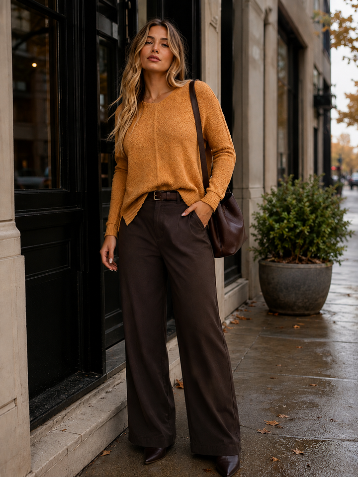 WOMEN'S LONG SLEEVE KNITTED TOP