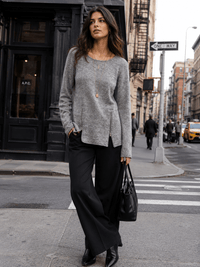 WOMEN'S LONG SLEEVE FRONT ZIPPER DETAILED TOP