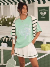 WOMEN'S SHORT SLEEVE SEQUINS GRAPHIC OVERSIZED T-SHIRT