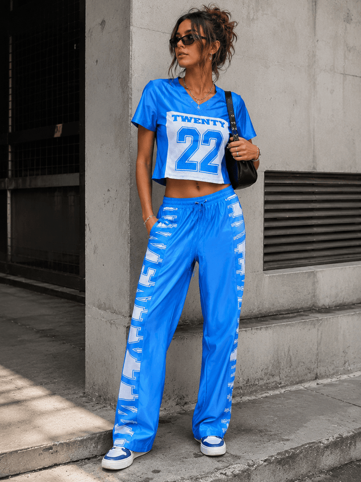 WOMEN'S SHORT SLEEVE TOP & ELASTIC WAIST PANTS GRAPHIC 2PC. SET