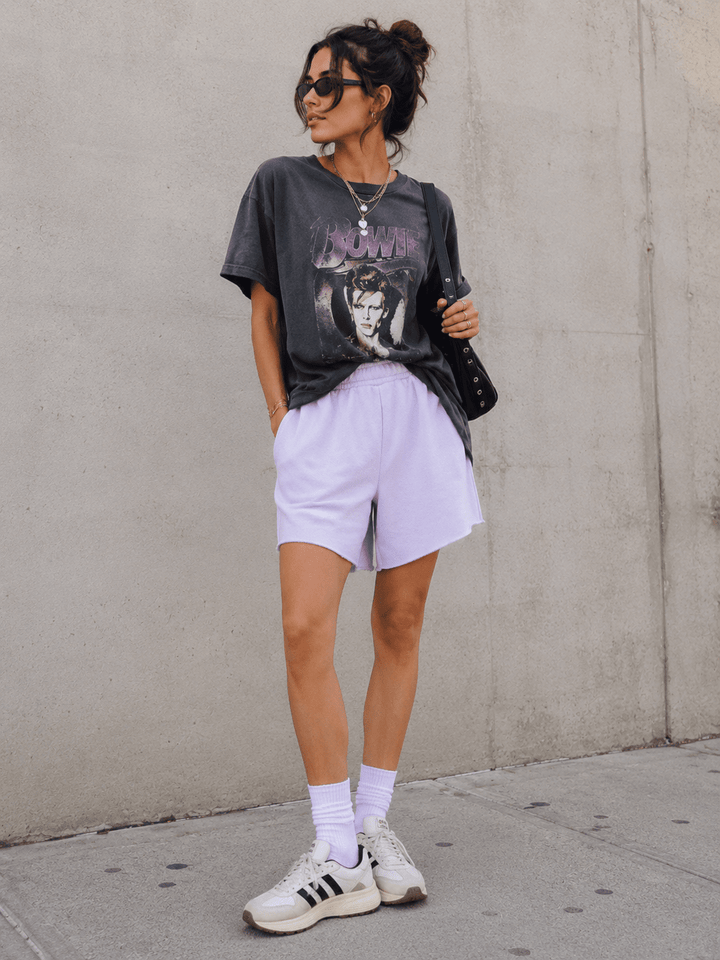 WOMEN'S ELASTIC WAIST FRONT POCKETS SHORTS