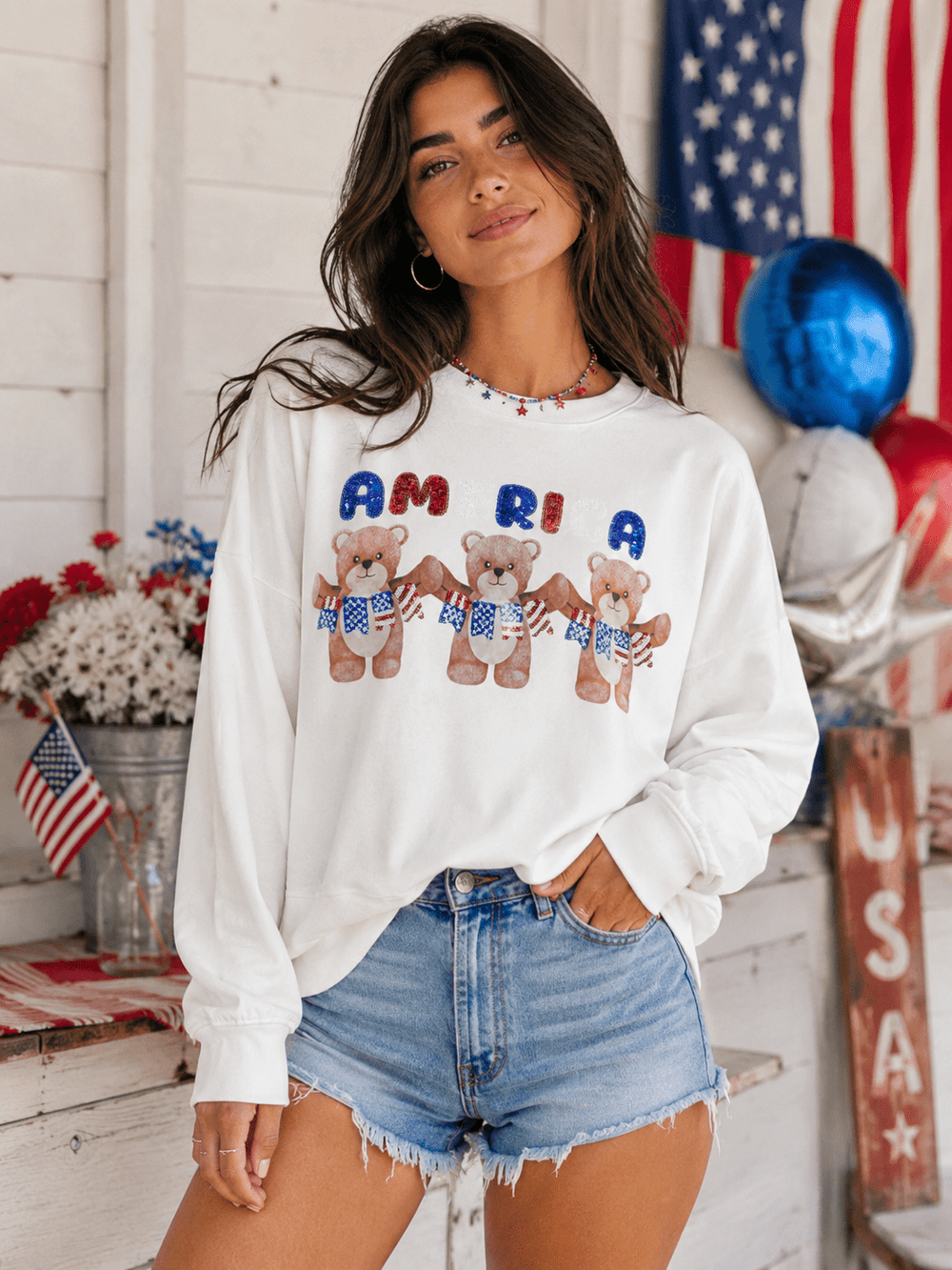 WOMEN'S LONG SLEEVE SEQUINS GRAPHIC PULLOVER SWEATER