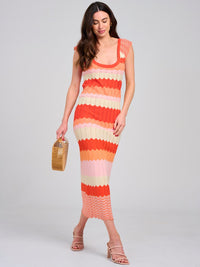 WOMEN'S SLEEVELESS V-NECK COLORBLOCK KNIT MAXI DRESS