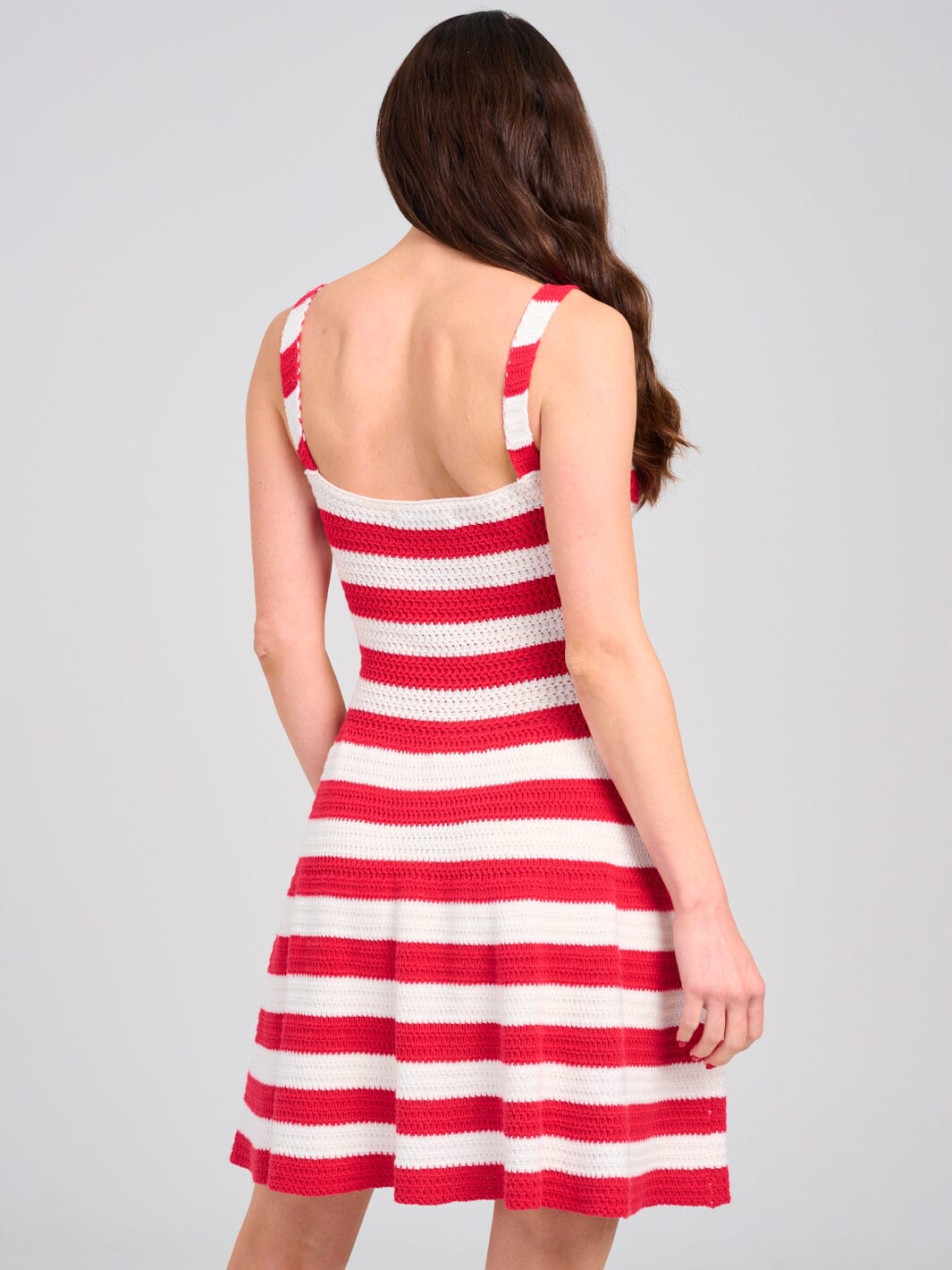 WOMEN'S SLEEVELESS KNIT STRIPES COLORBLOCK MINI DRESS