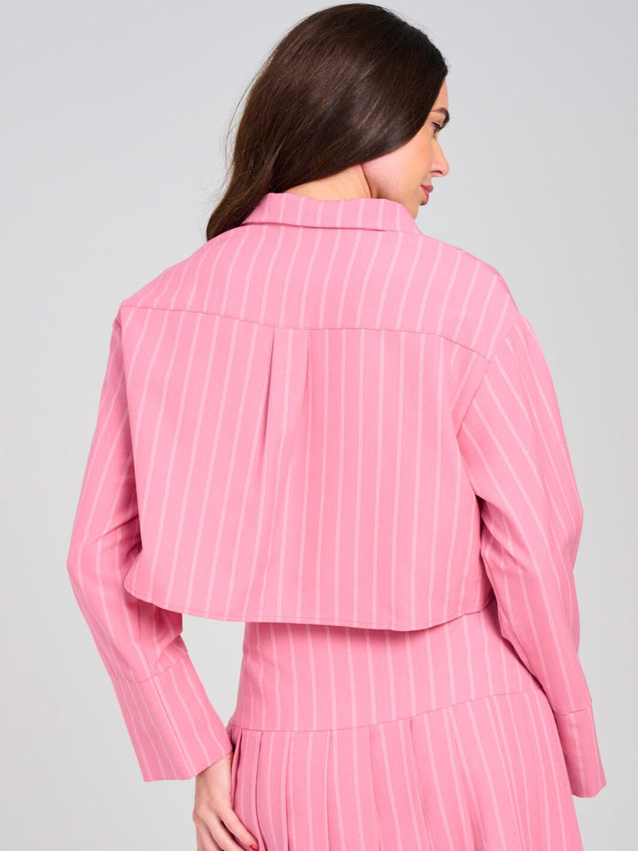 WOMEN'S LONG SLEEVE TOP & ZIP UP MINI SKIRT STRIPES 2PC. SET