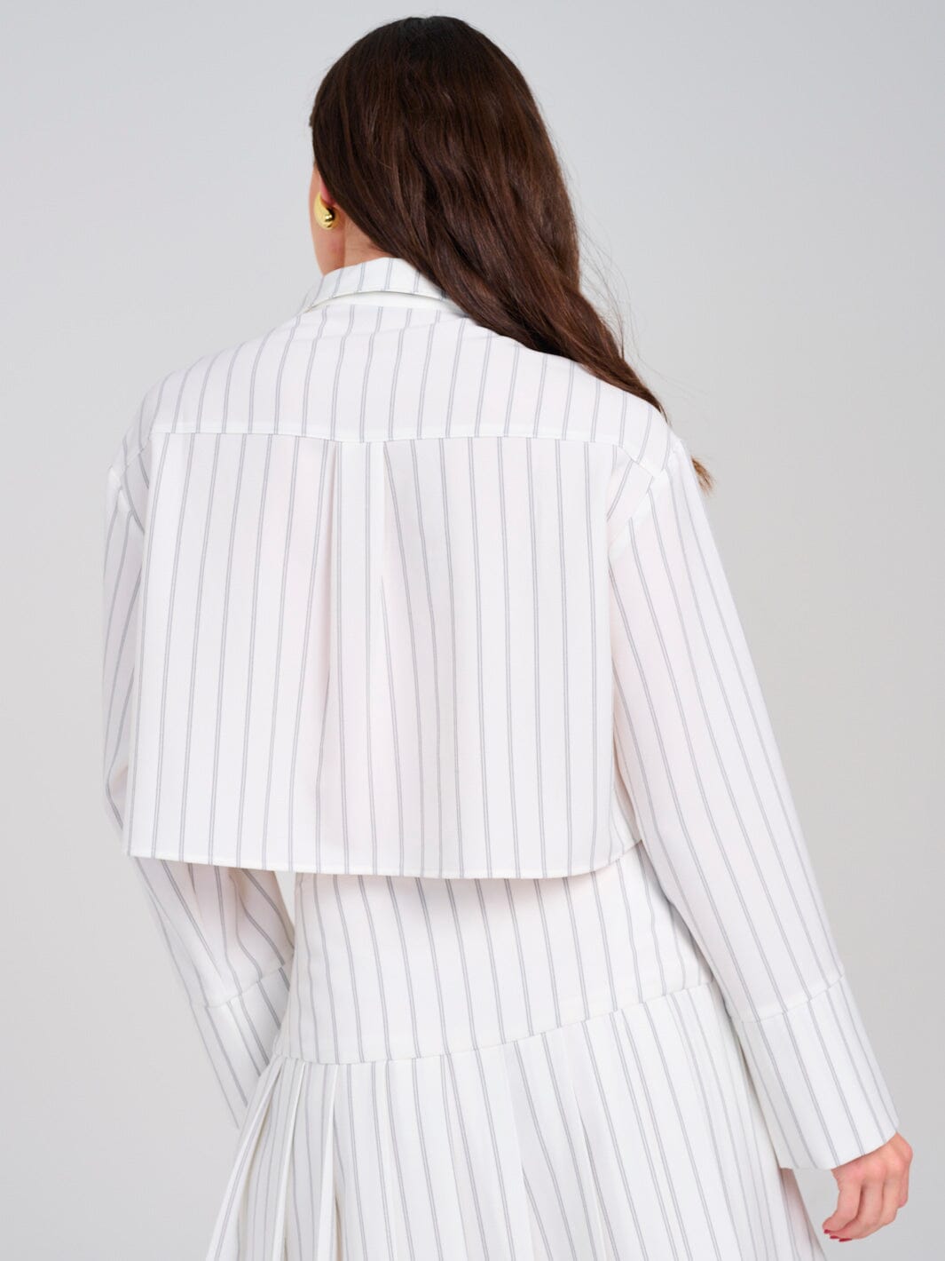 WOMEN'S LONG SLEEVE TOP & ZIP UP MINI SKIRT STRIPES 2PC. SET