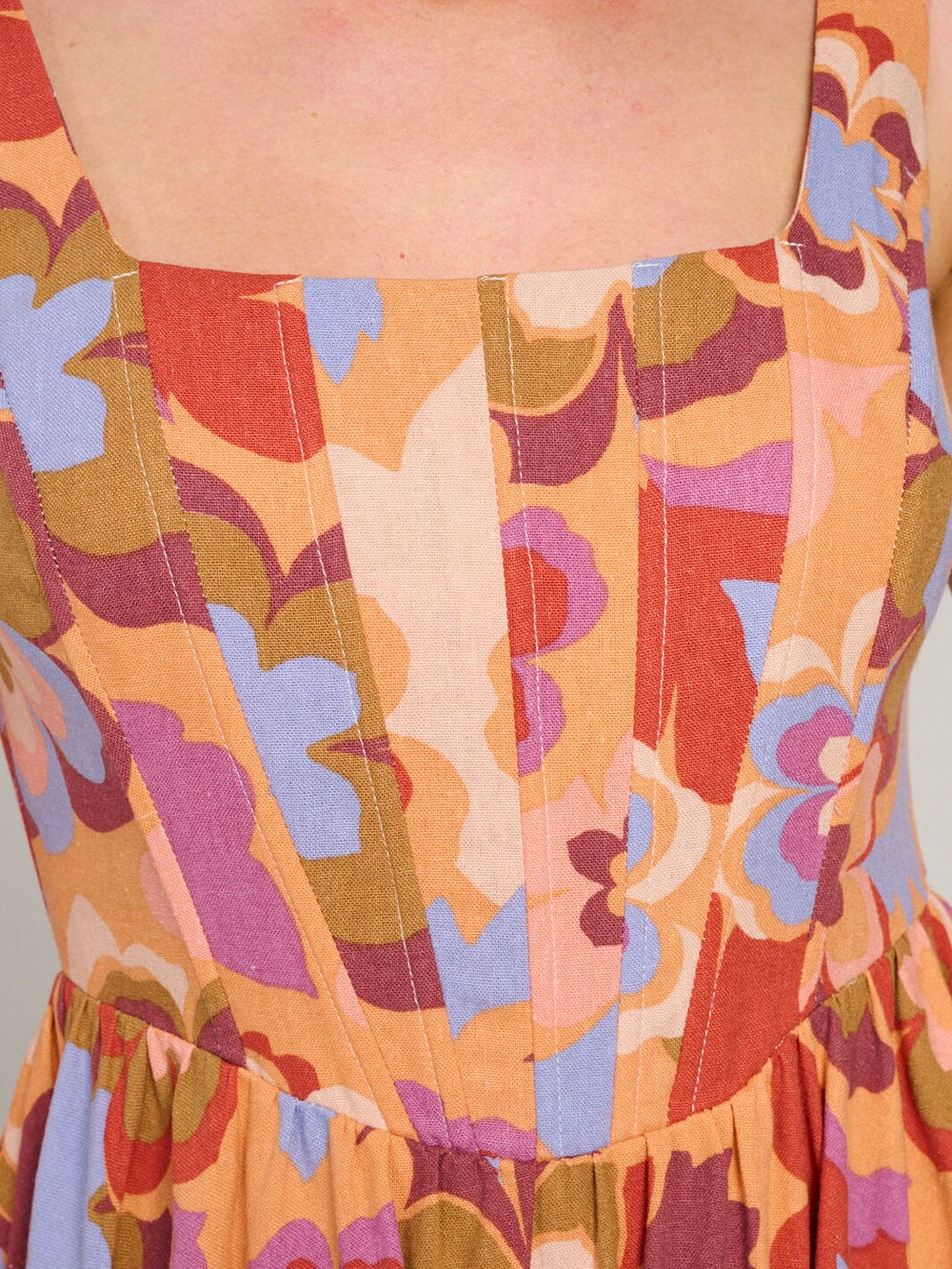 WOMEN'S SLEEVELESS SQUARE NECK FLORAL MINI DRESS