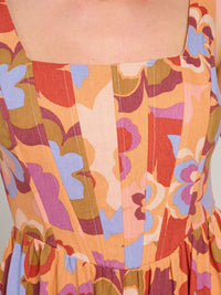 WOMEN'S SLEEVELESS SQUARE NECK FLORAL MINI DRESS