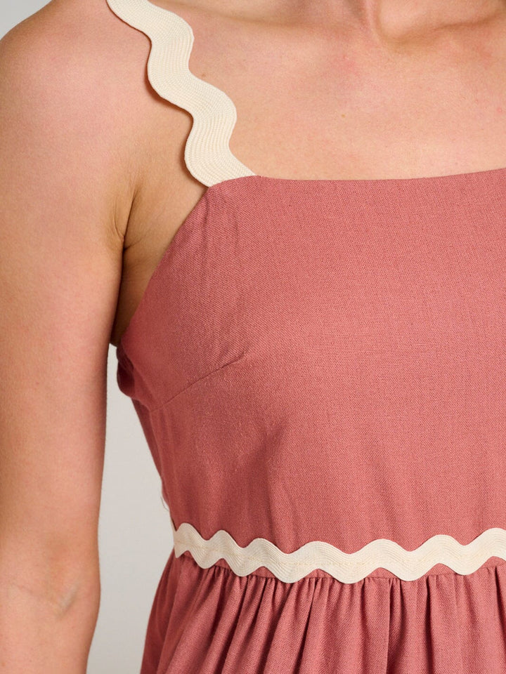 WOMEN'S SLEEVELESS SMOCK COLORBLOCK TIERED MINI DRESS
