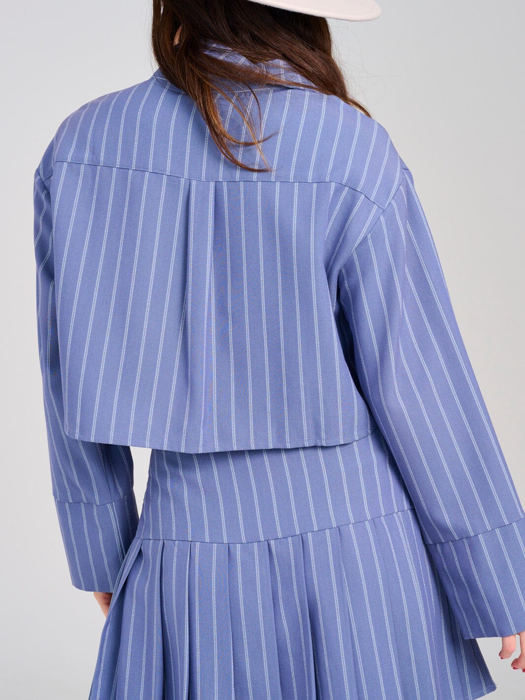 WOMEN'S LONG SLEEVE TOP & ZIP UP MINI SKIRT STRIPES 2PC. SET