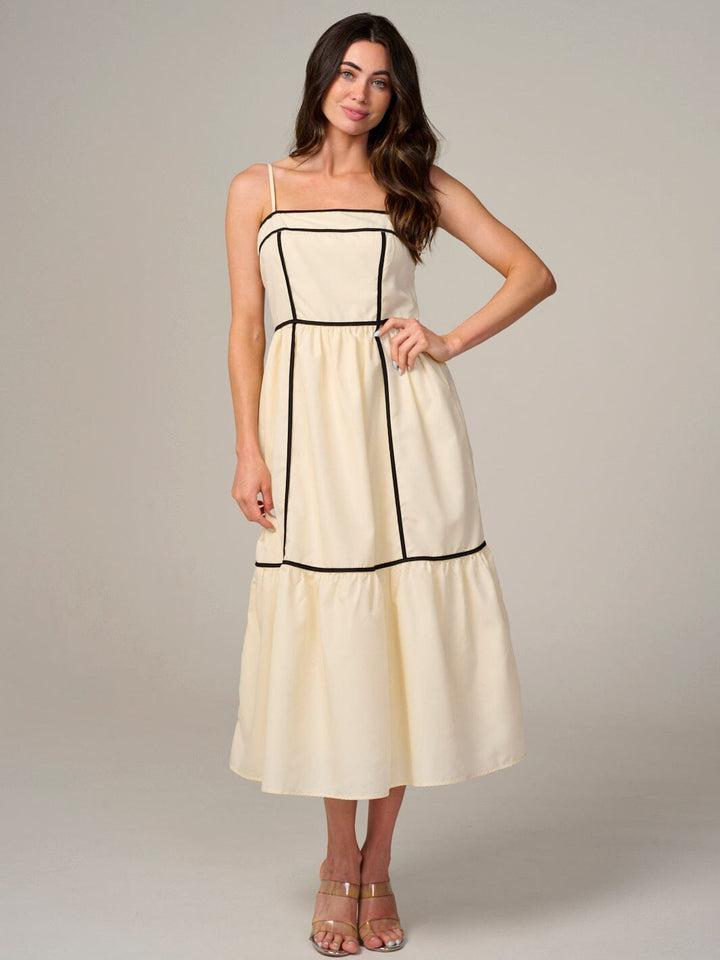 WOMEN'S SLEEVELESS COLORBLOCK MAXI DRESS