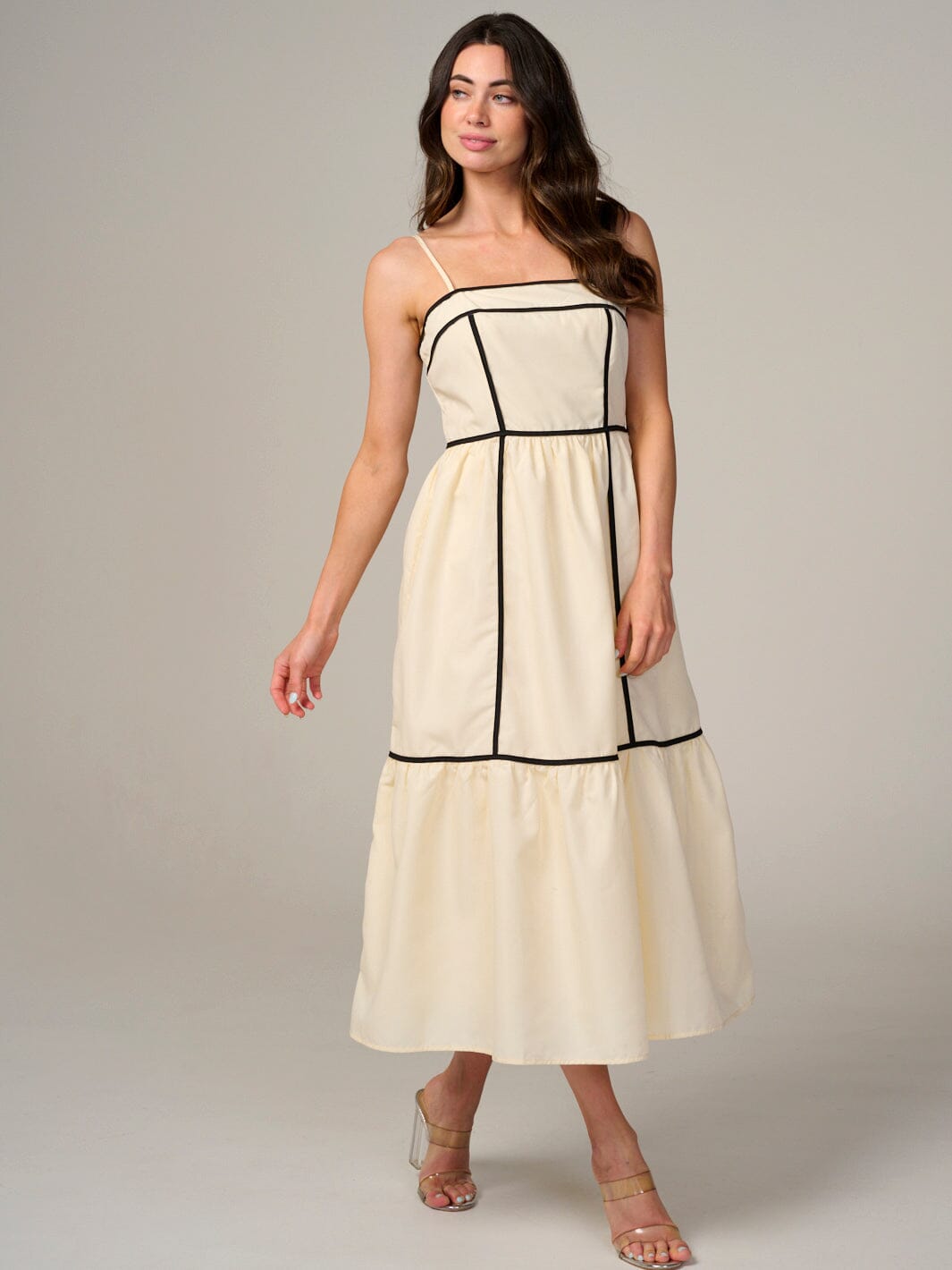 WOMEN'S SLEEVELESS COLORBLOCK MAXI DRESS