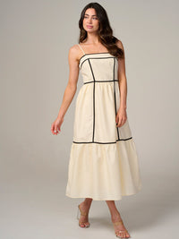 WOMEN'S SLEEVELESS COLORBLOCK MAXI DRESS