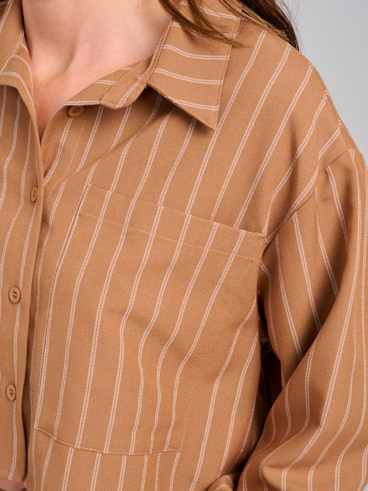 WOMEN'S LONG SLEEVE TOP & ZIP UP MINI SKIRT STRIPES 2PC. SET