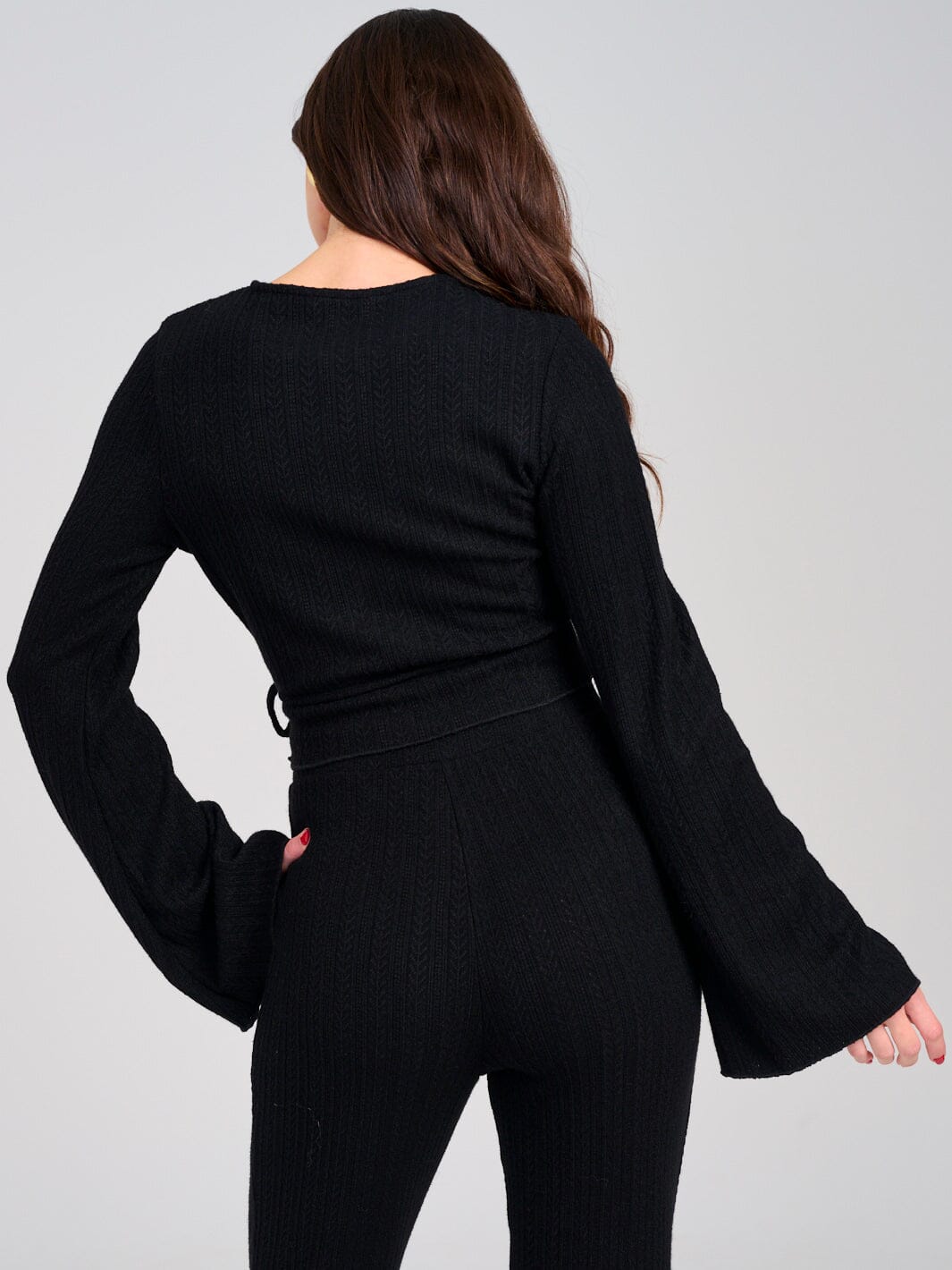 WOMEN'S LONG SLEEVE TOP & ELASTIC WAIST PANTS RIBBED 2PC. SET