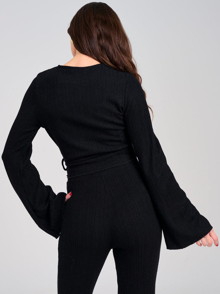 WOMEN'S LONG SLEEVE TOP & ELASTIC WAIST PANTS RIBBED 2PC. SET