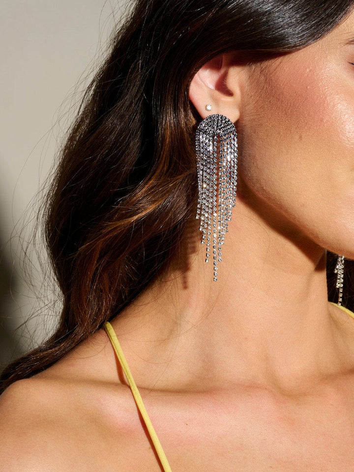 WOMEN'S SILVER STONE EARRINGS