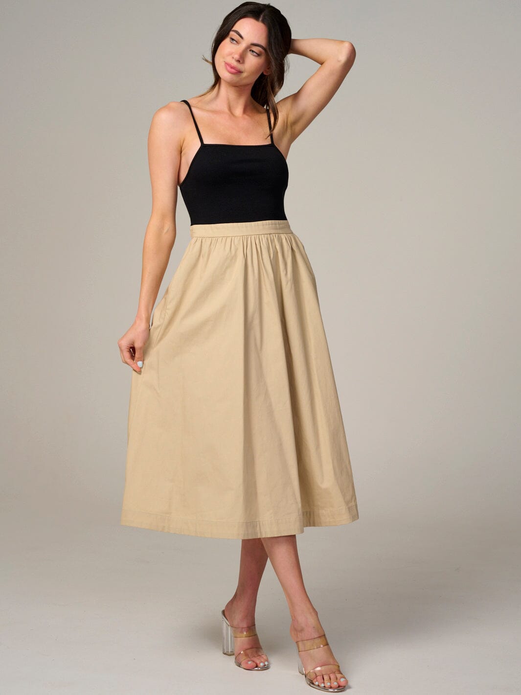 WOMEN'S SLEEVELESS CONTRAST COLORBLOCK MAXI DRESS