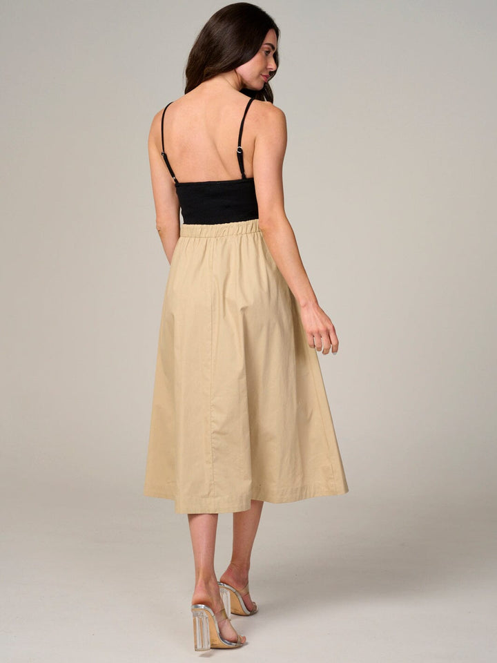 WOMEN'S SLEEVELESS CONTRAST COLORBLOCK MAXI DRESS