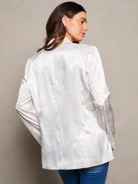 WOMEN'S LONG SLEEVE BUTTON CLUSE FLORAL JACQUARD BLAZER