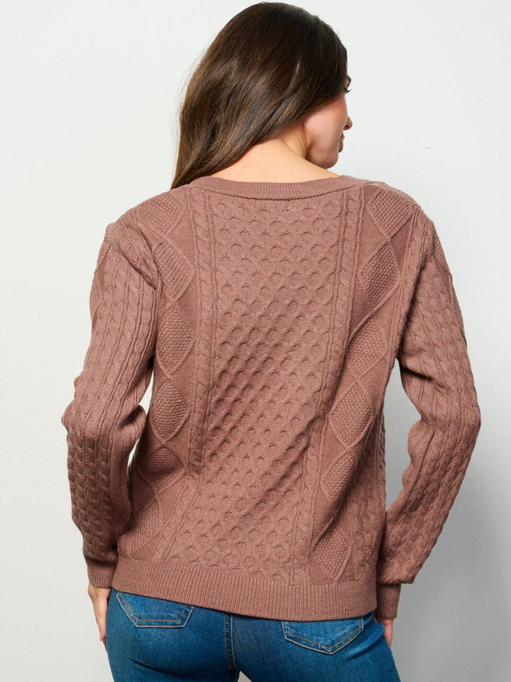 WOMENS LONG SLEEVE BUTTON CLOSURE CARDIGAN SWEATER