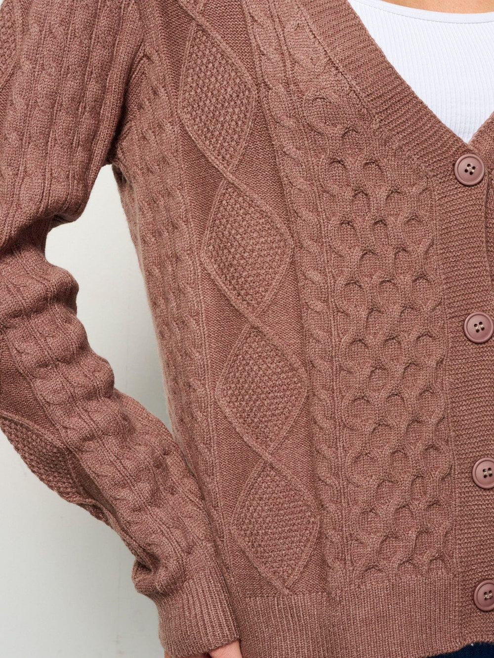 WOMENS LONG SLEEVE BUTTON CLOSURE CARDIGAN SWEATER