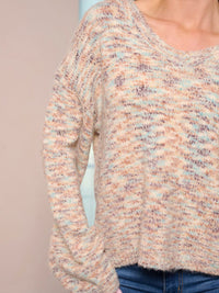 WOMEN'S LONG SLEEVE COLORBLOCK STRIPES PULLOVER SWEATER (Copy)