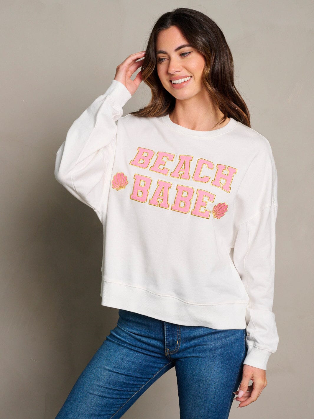 WOMEN'S LONG SLEEVE BEACH BABE PULLOVER SWEATER