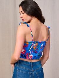 WOMEN'S SLEEVELESS SMOCK FLORAL TANK TOP