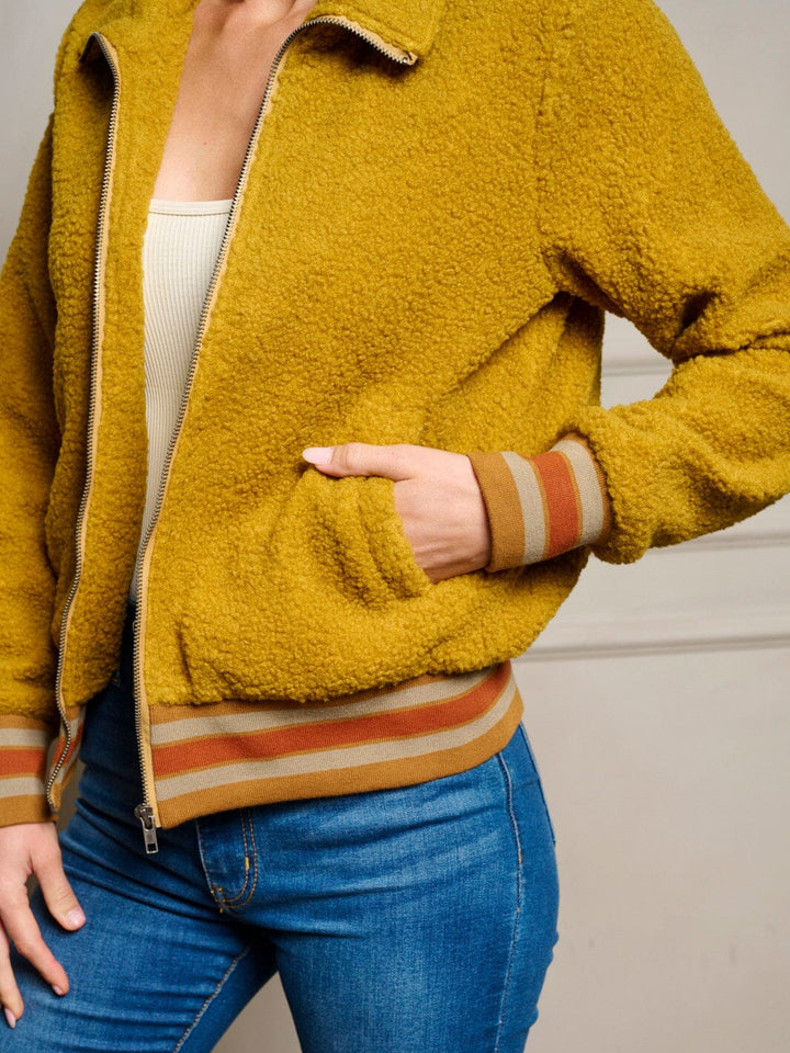 WOMEN'S LONG SLEEVE POCKETS ZIP UP JACKET