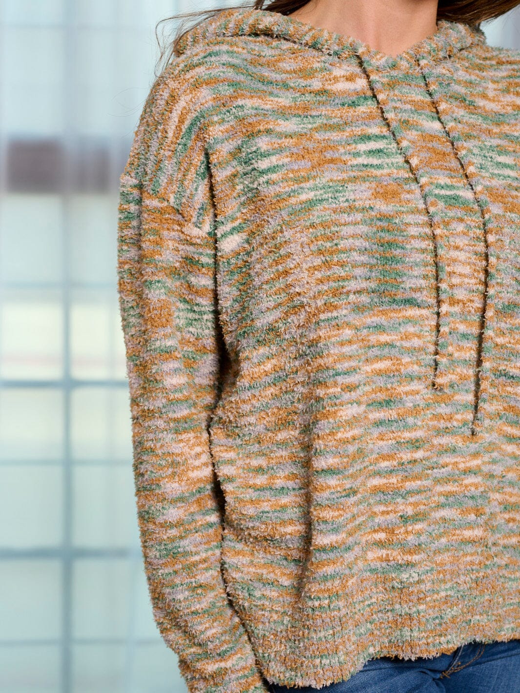 WOMEN'S LONG SLEEVE HOODED MULTI PULLOVER SWEATER