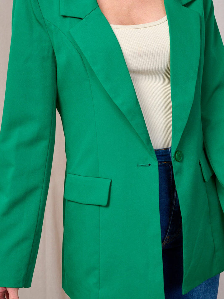 WOMEN'S LONG SLEEVE BUTTON CLOSURE BLAZER