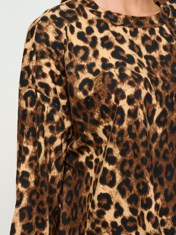 WOMENS LONG SLEEVE ANIMAL PRINT TOP