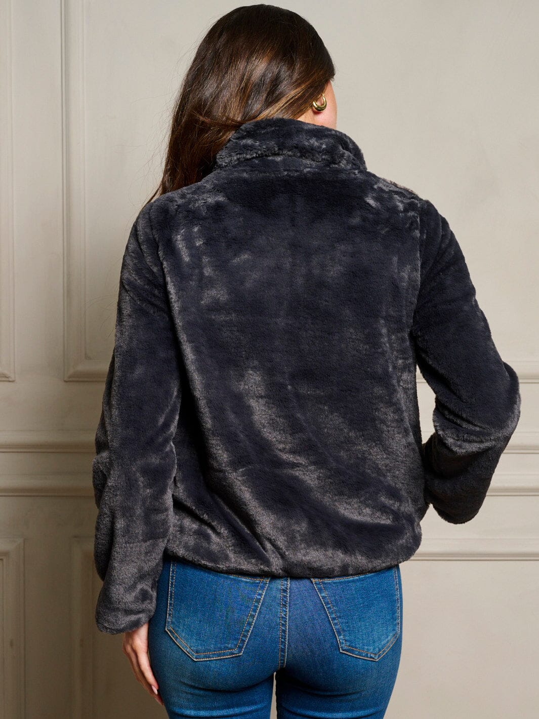 WOMEN'S LONG SLEEVE POCKETS ZIP UP ANIMAL PRINT JACKET