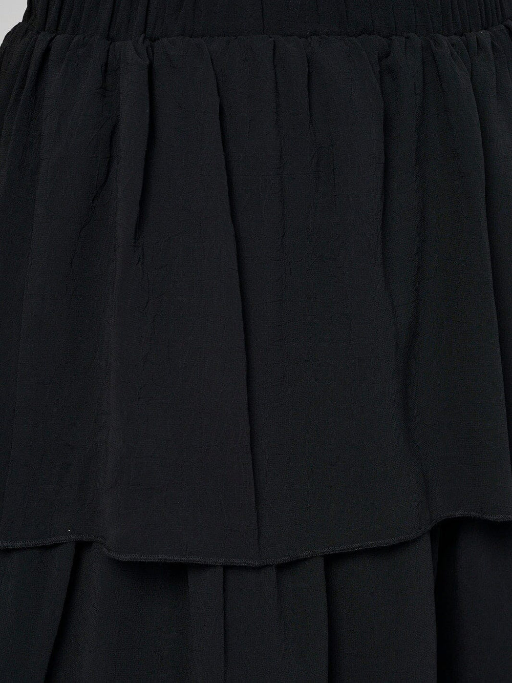 WOMEN'S ELASTIC WAIST RUFFLE TIERED MAXI SKIRT
