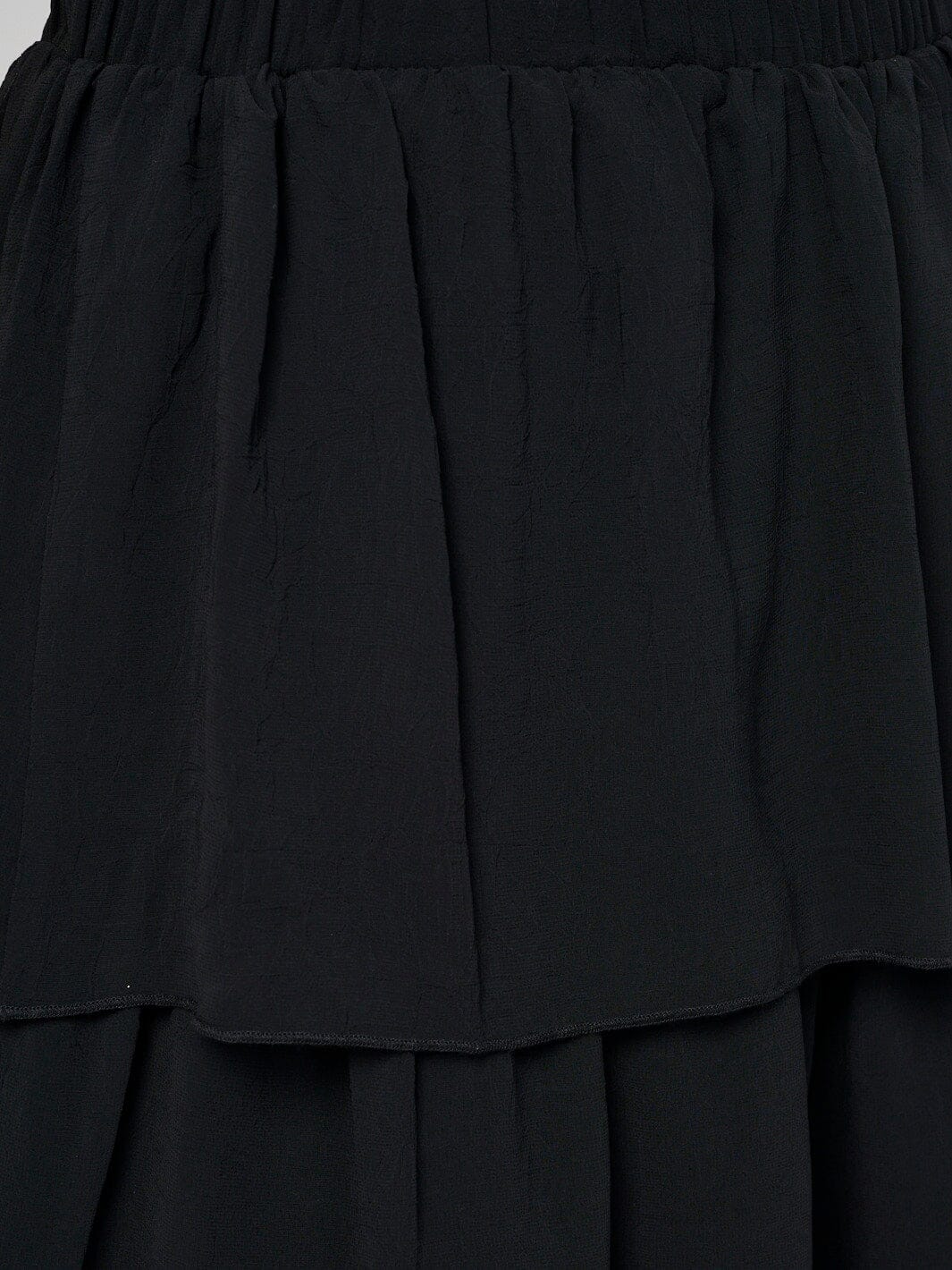 WOMEN'S ELASTIC WAIST RUFFLE TIERED MAXI SKIRT