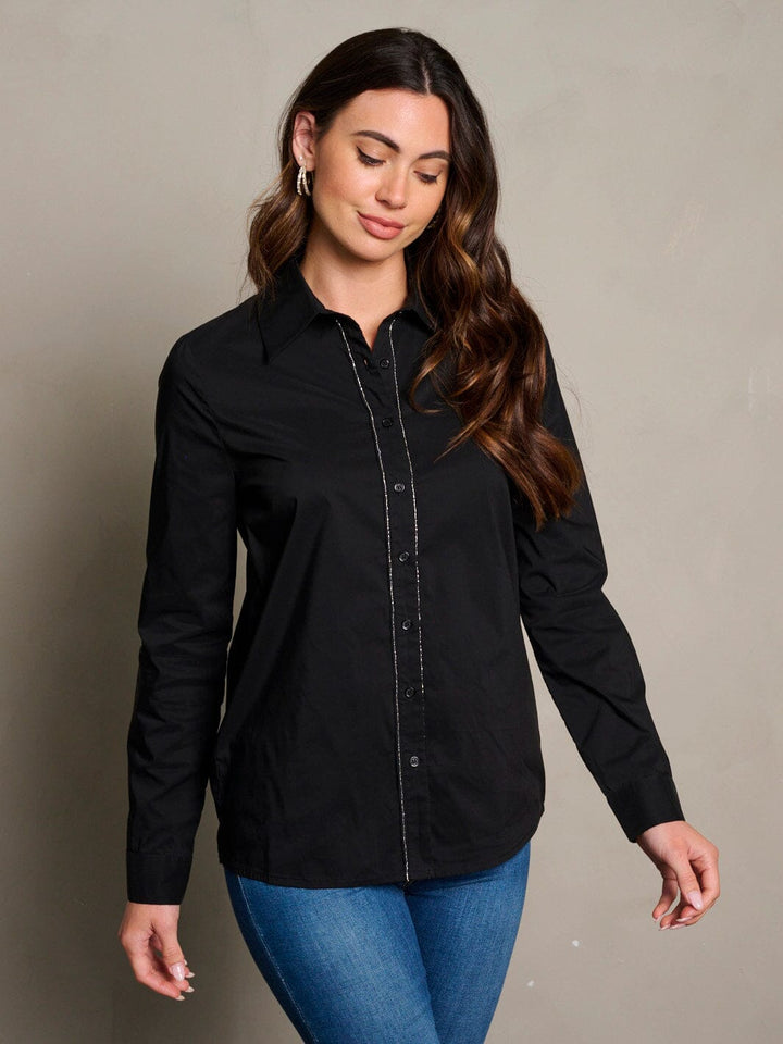 WOMEN'S LONG SLEEVE BUTTON UP BLOUSE TOP