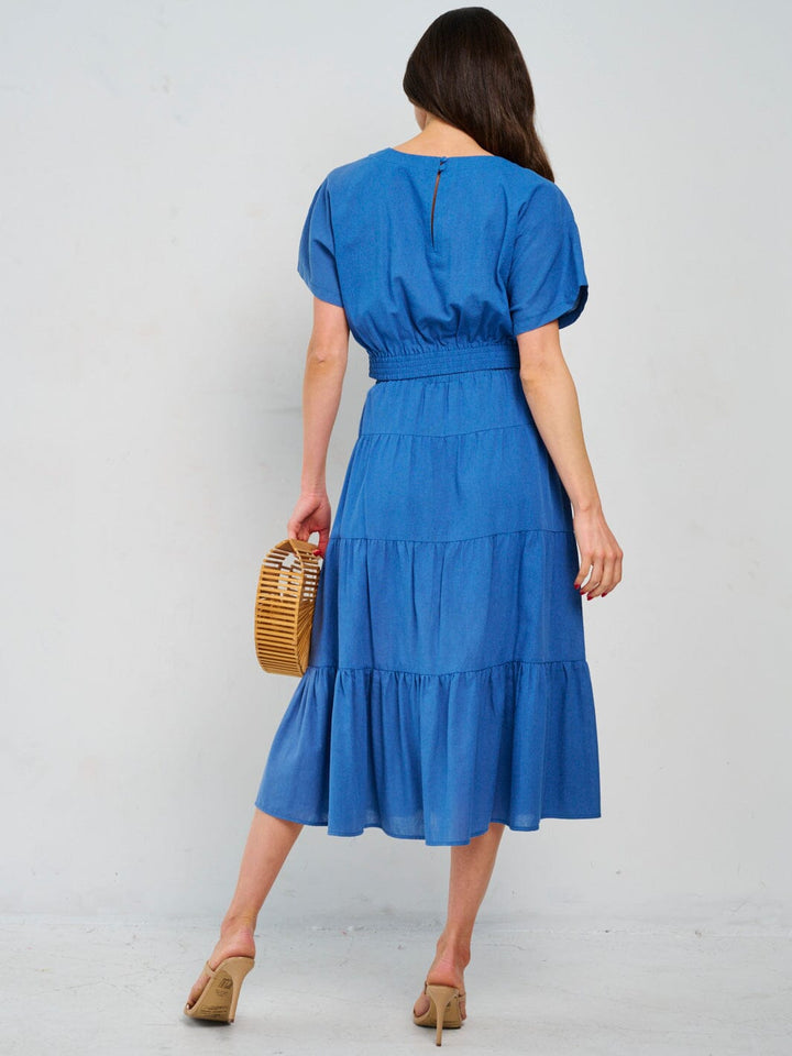 WOMEN'S SHORT SLEEVE TOP & ELASTIC WAIST MAXI SKIRT 2PC. SET