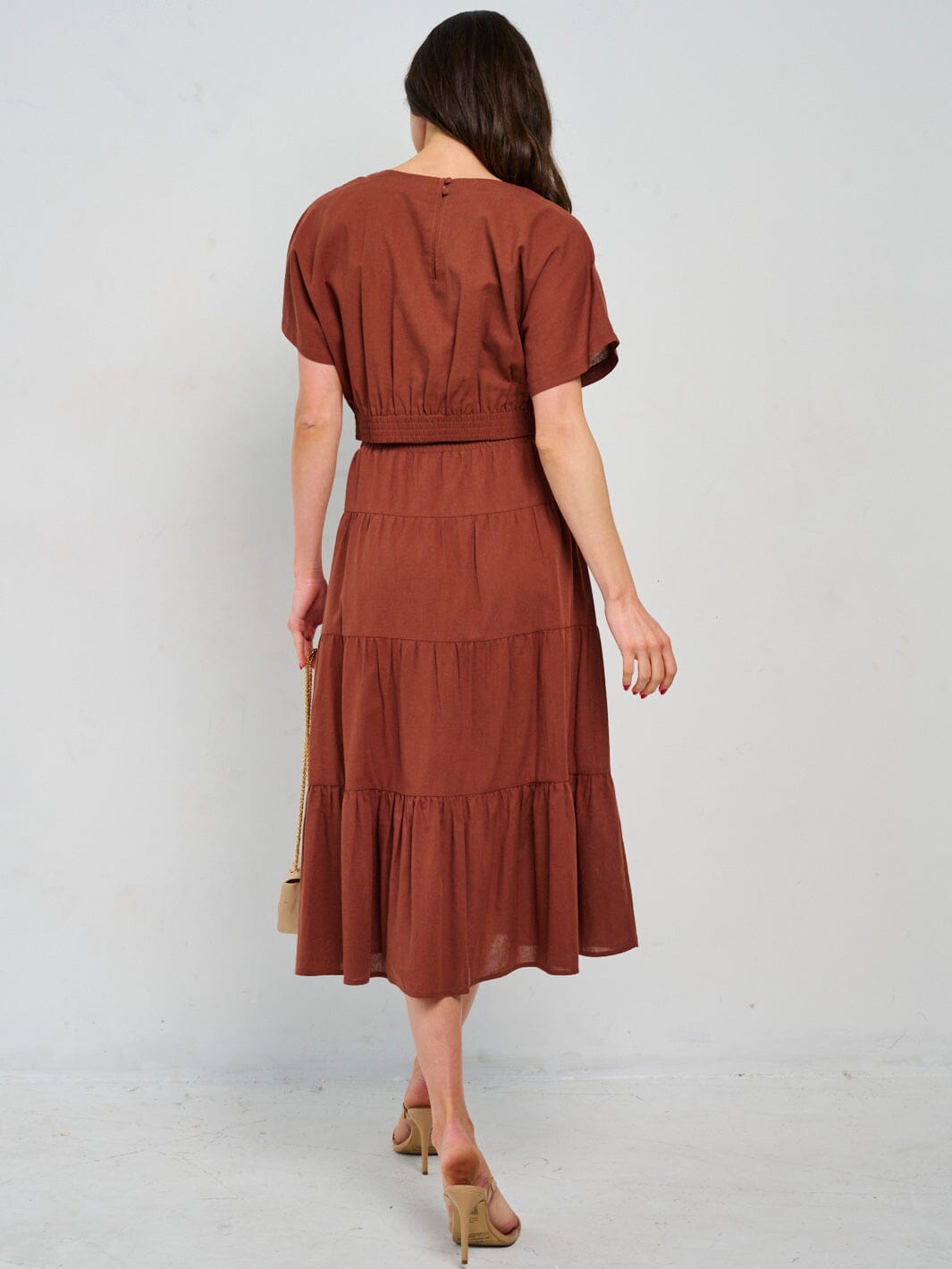 WOMEN'S SHORT SLEEVE TOP & ELASTIC WAIST MAXI SKIRT 2PC. SET