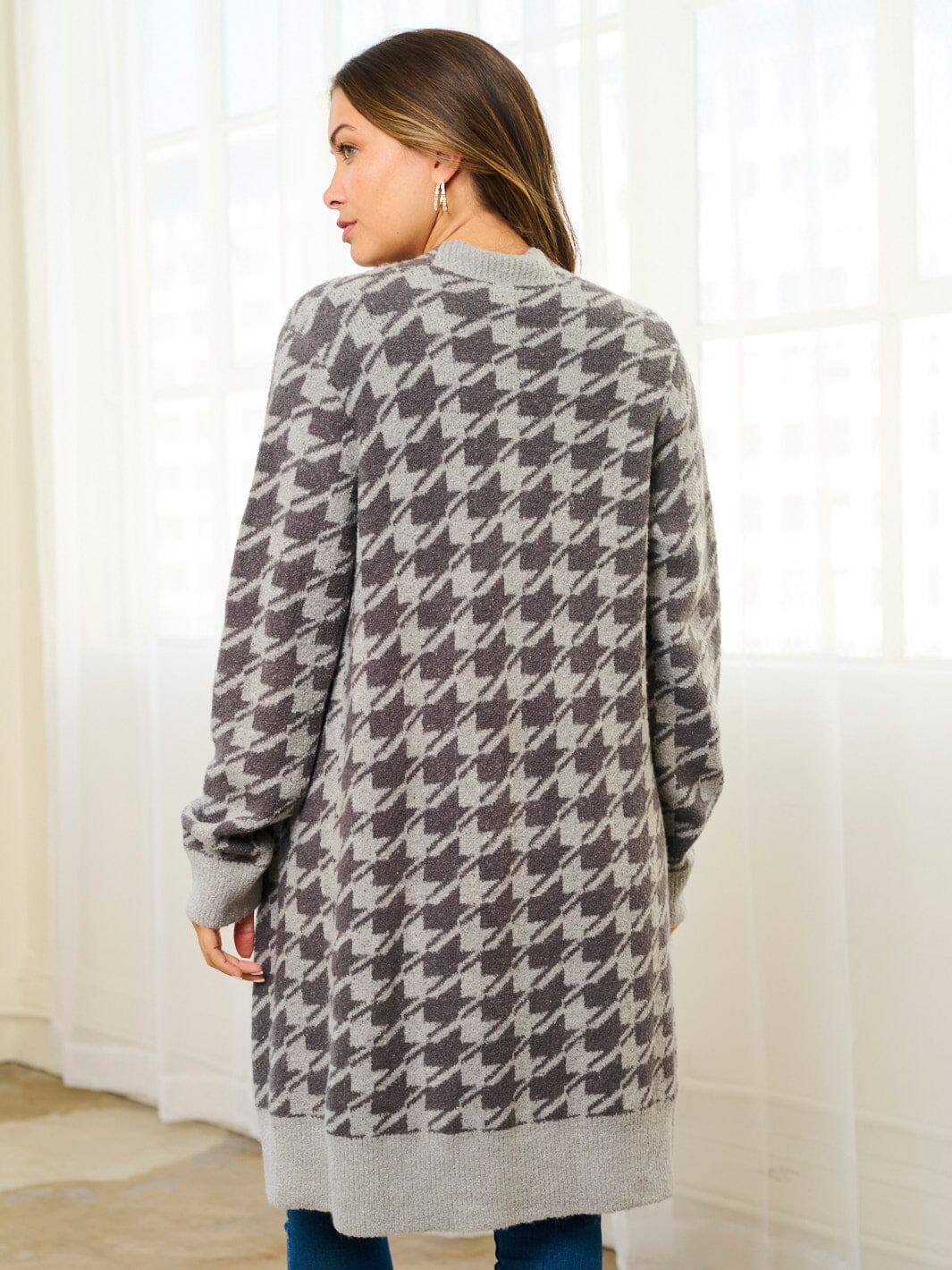 WOMEN'S LONG SLEEVE COLORBLOCK OPEN FRONT CARDIGAN