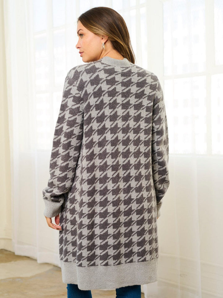 WOMEN'S LONG SLEEVE COLORBLOCK OPEN FRONT CARDIGAN