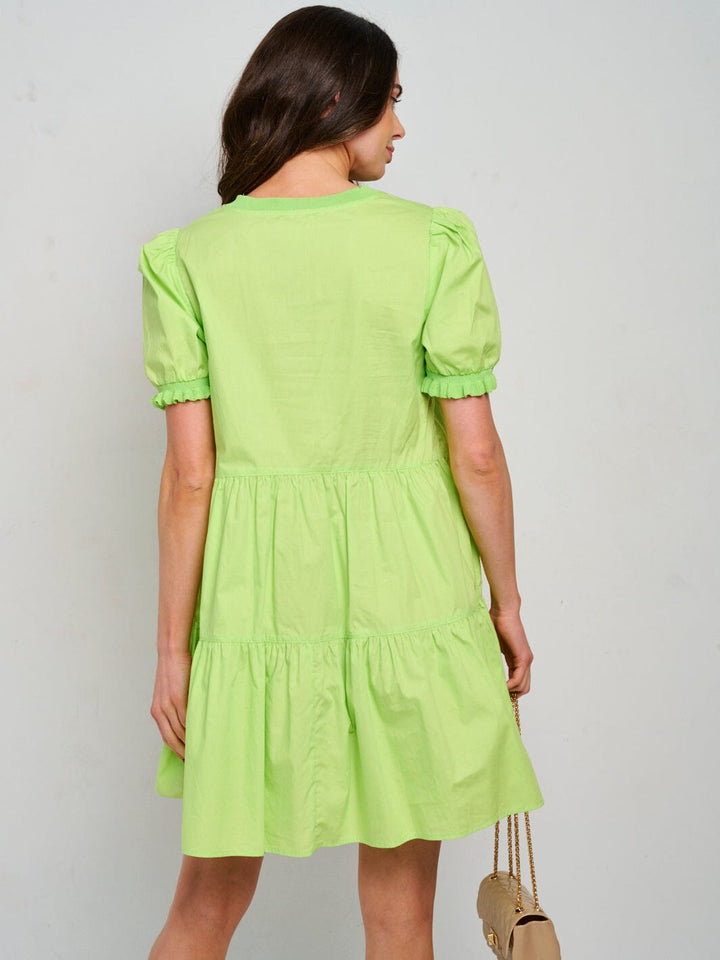 WOMEN'S SLEEVELESS RUFFLE TIERED COLORBLOCK MINI DRESS (Copy)