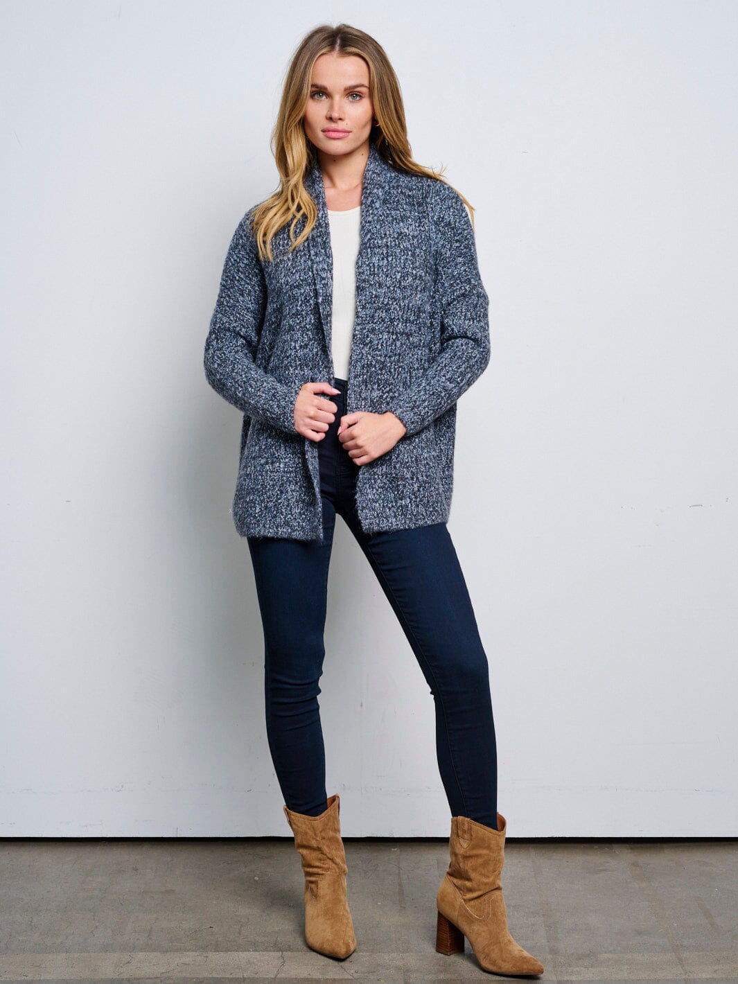 WOMEN'S LONG SLEEVE OPEN FRONT CARDIGAN
