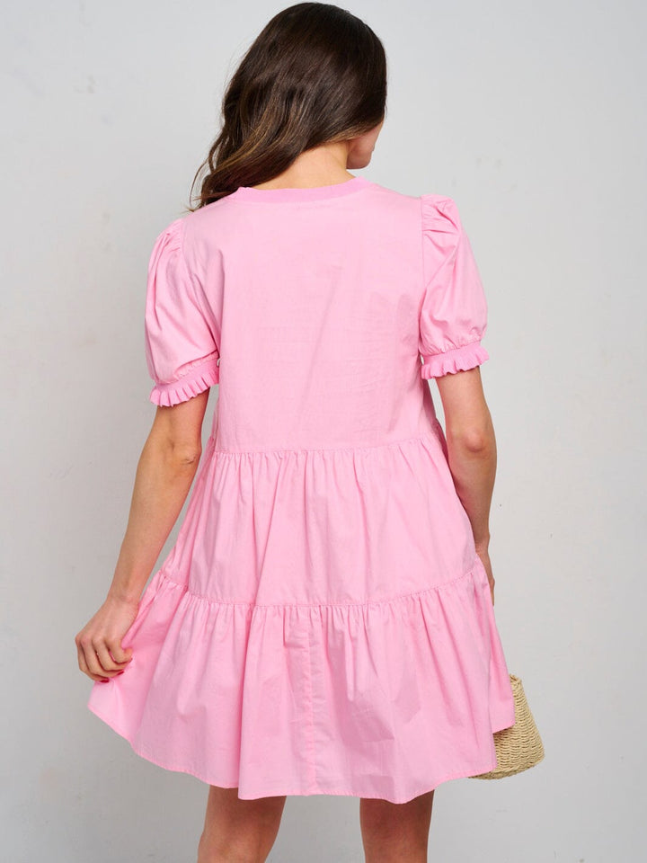 WOMEN'S SLEEVELESS RUFFLE TIERED COLORBLOCK MINI DRESS (Copy)