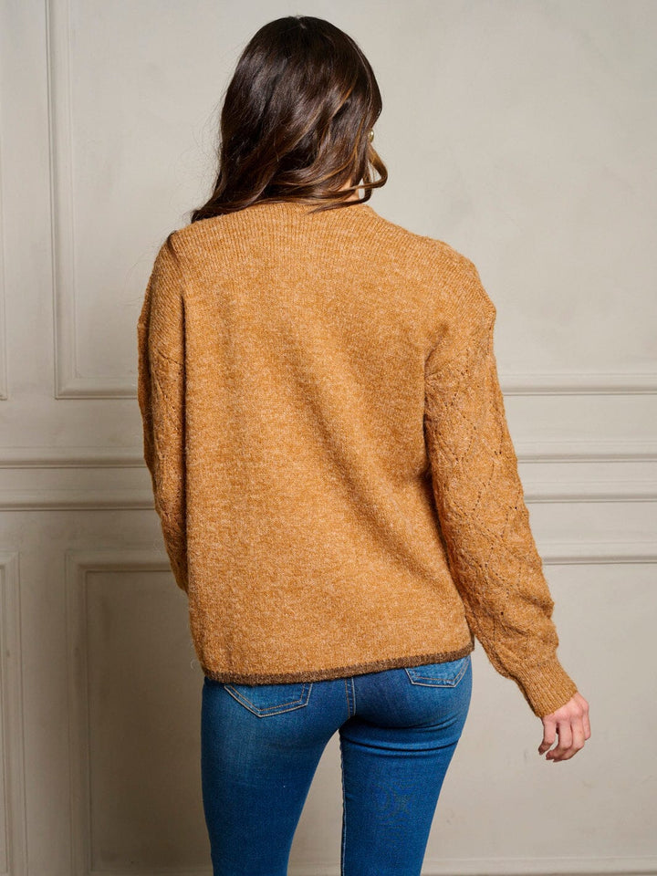 WOMEN'S LONG SLEEVE OPEN FRONT KNIT CARDIGAN