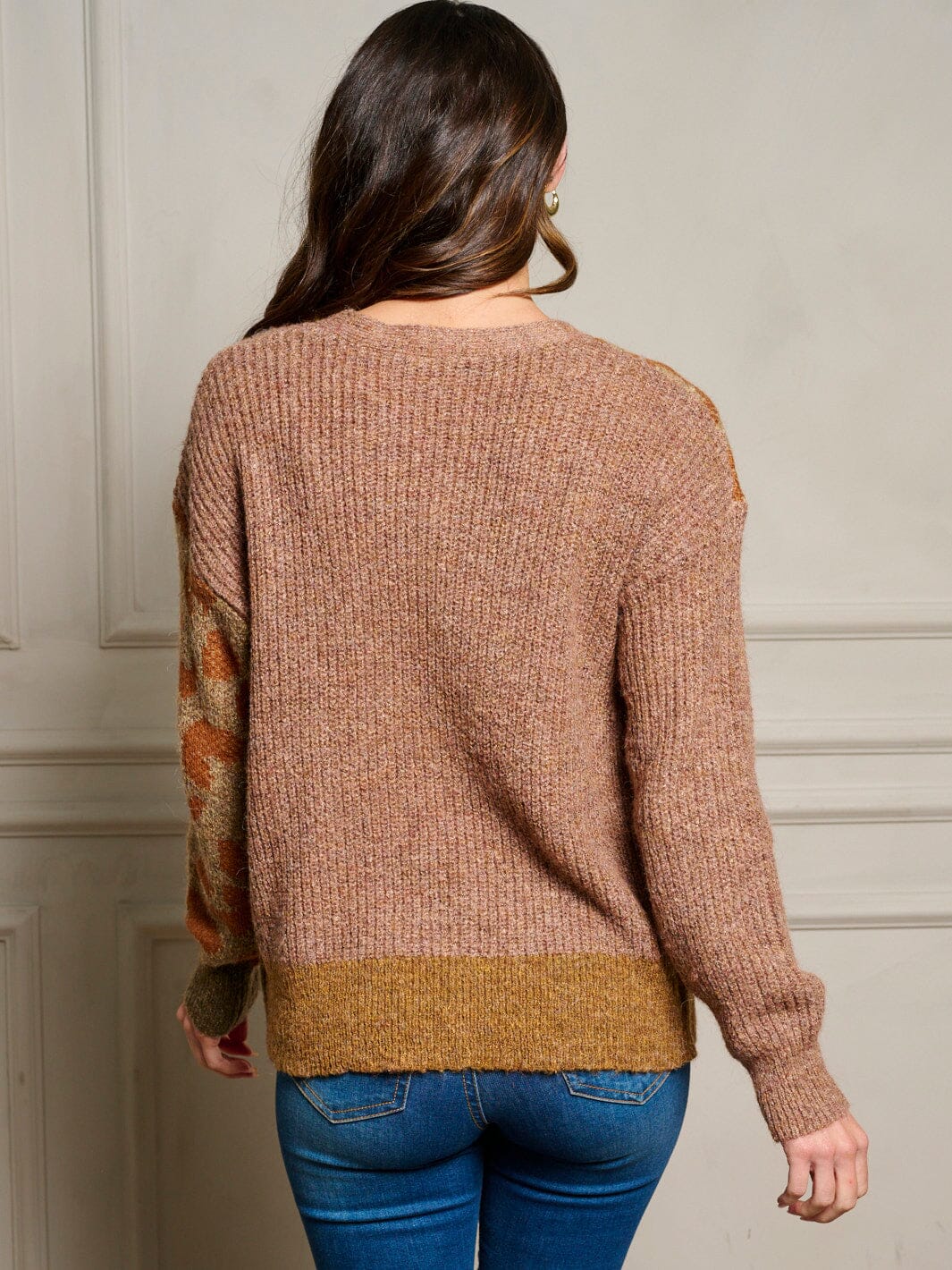 WOMEN'S LONG SLEEVE BUTTON UP COLORBLOCK SWEATER CARDIGAN