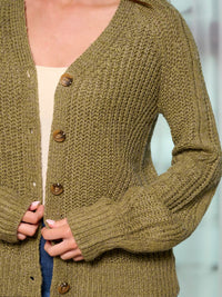 WOMEN'S LONG SLEEVE BUTTON UP KNIT SWEATER CARDIGAN