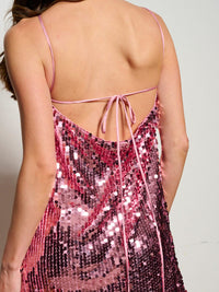 WOMEN'S SLEEVELESS HALTER NECK SEQUINS MINI DRESS