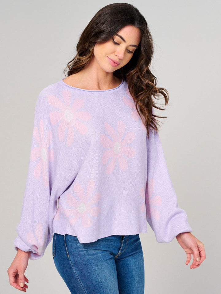 WOMEN'S LONG SLEEVE FLOWERS PRINT TOP