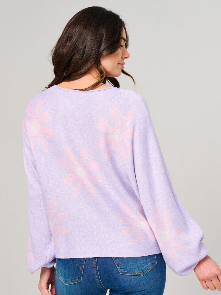 WOMEN'S LONG SLEEVE FLOWERS PRINT TOP